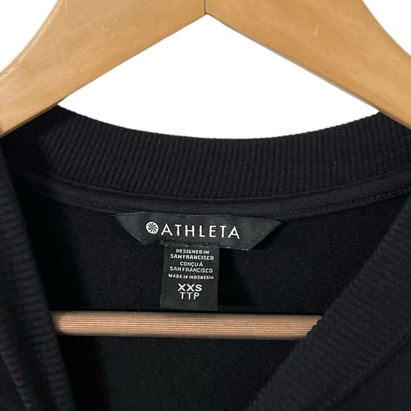 ATHLETA Coaster Black Knit Pocket Long Sleeve Dress - Picture 2 of 7